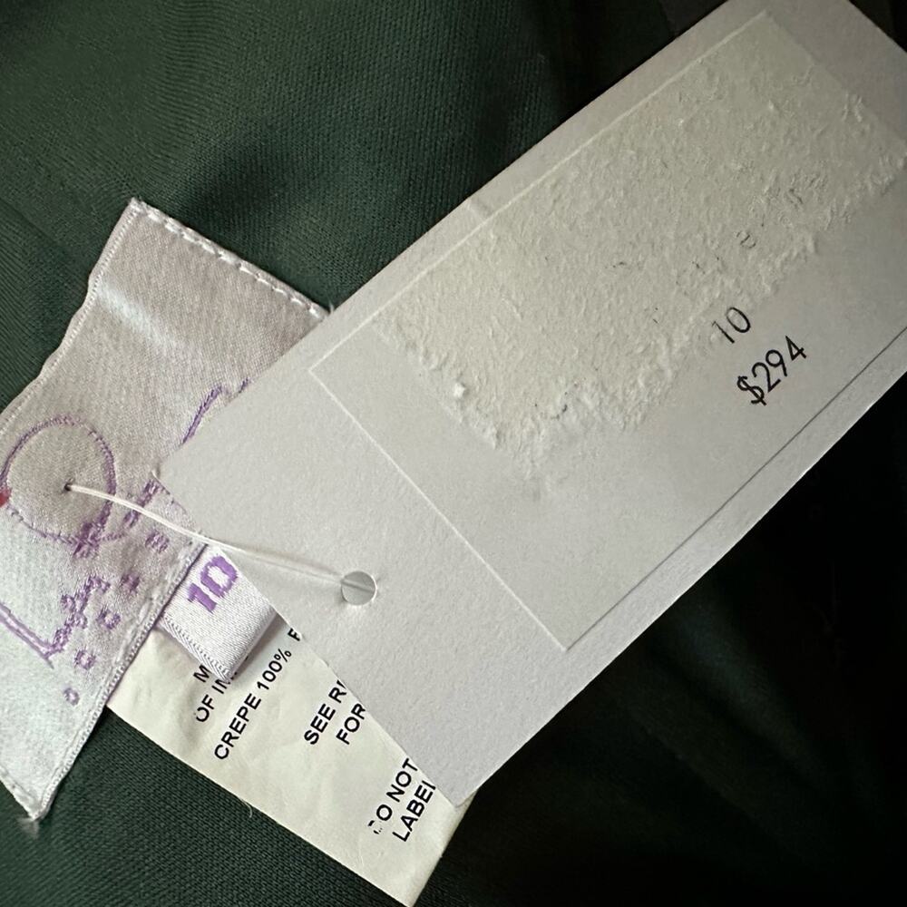 NEW Hayley Paige Formal Dress Crepe De Chine GREEN Wedding Evening Gala Prom - Picture 6 of 9